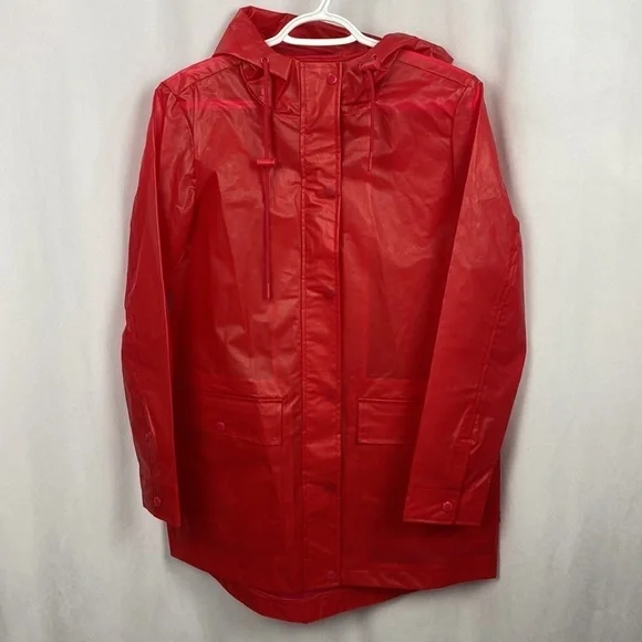 Levi's® Red Translucent Rain Jacket - Size Small - Picture 2 of 12